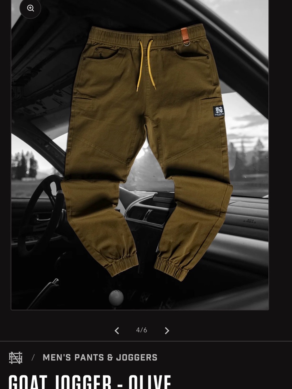 flag nor fail Olive Green Cargo Jogger Pants with Yellow Drawstring - Picture 3 of 3